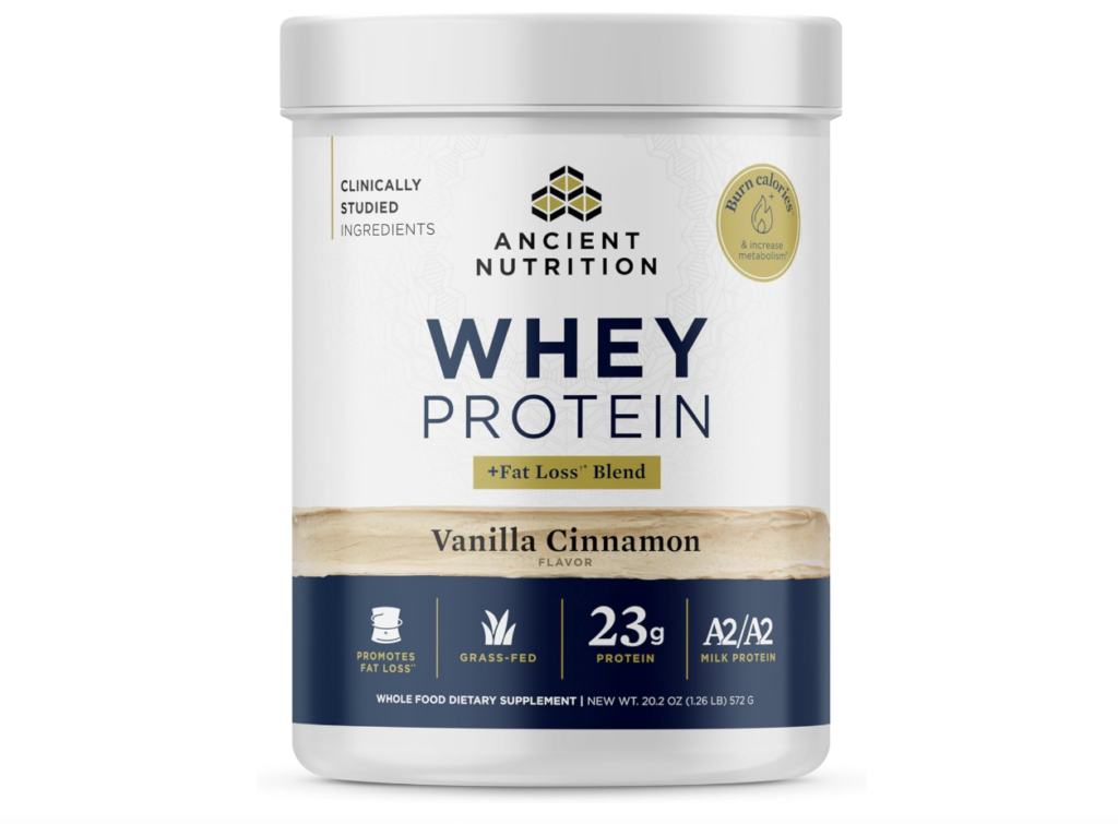 
Ancient Nutrition Grass Fed Whey Protein + Fat Loss Blend, Vanilla Cinnamon, valentines gifts for him